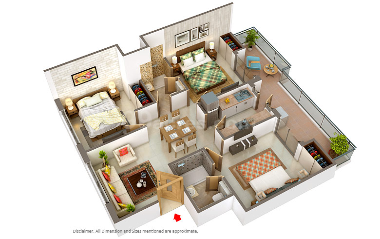 2BHK 1155 Plan