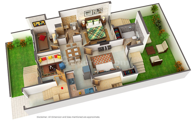 2BHK 1193 Plan