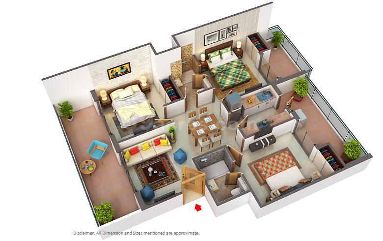 2BHK 1155 Plan