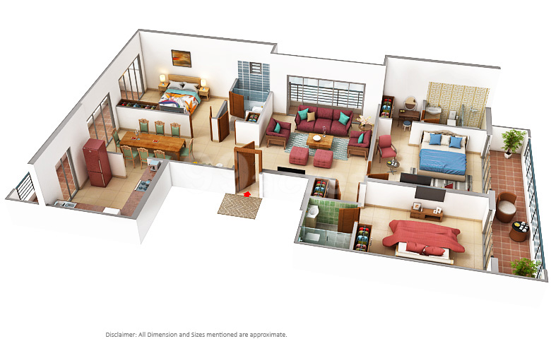 2BHK 1155 Plan