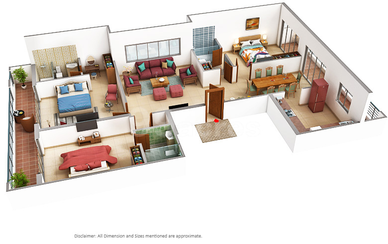 2BHK 1155 Plan