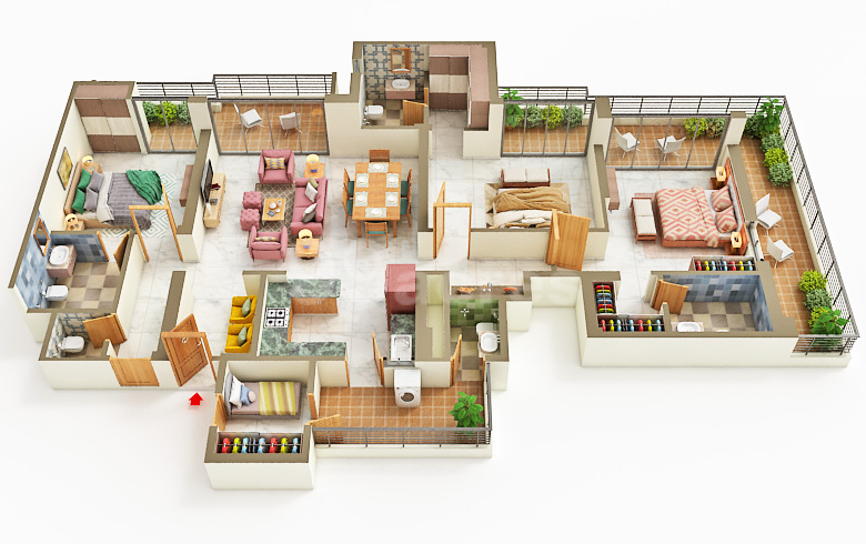 2BHK 1155 Plan